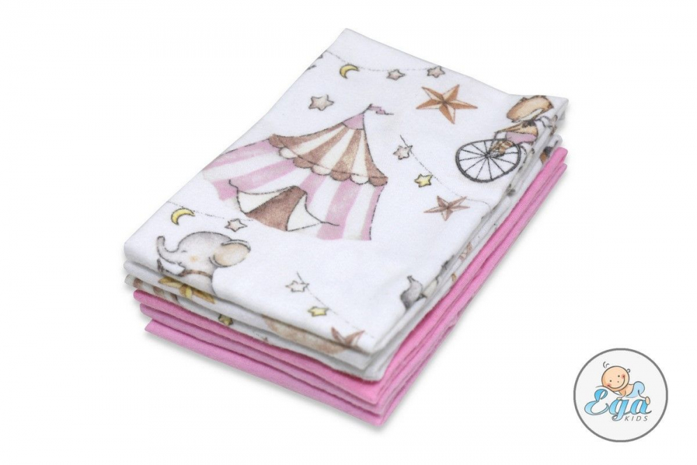 Set 6 batistute din finet pentru copii 38x38 cm model No4 Pink Circus - 1 | YEO