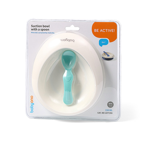 Set castron si lingurita Babyono verde - 2 | YEO