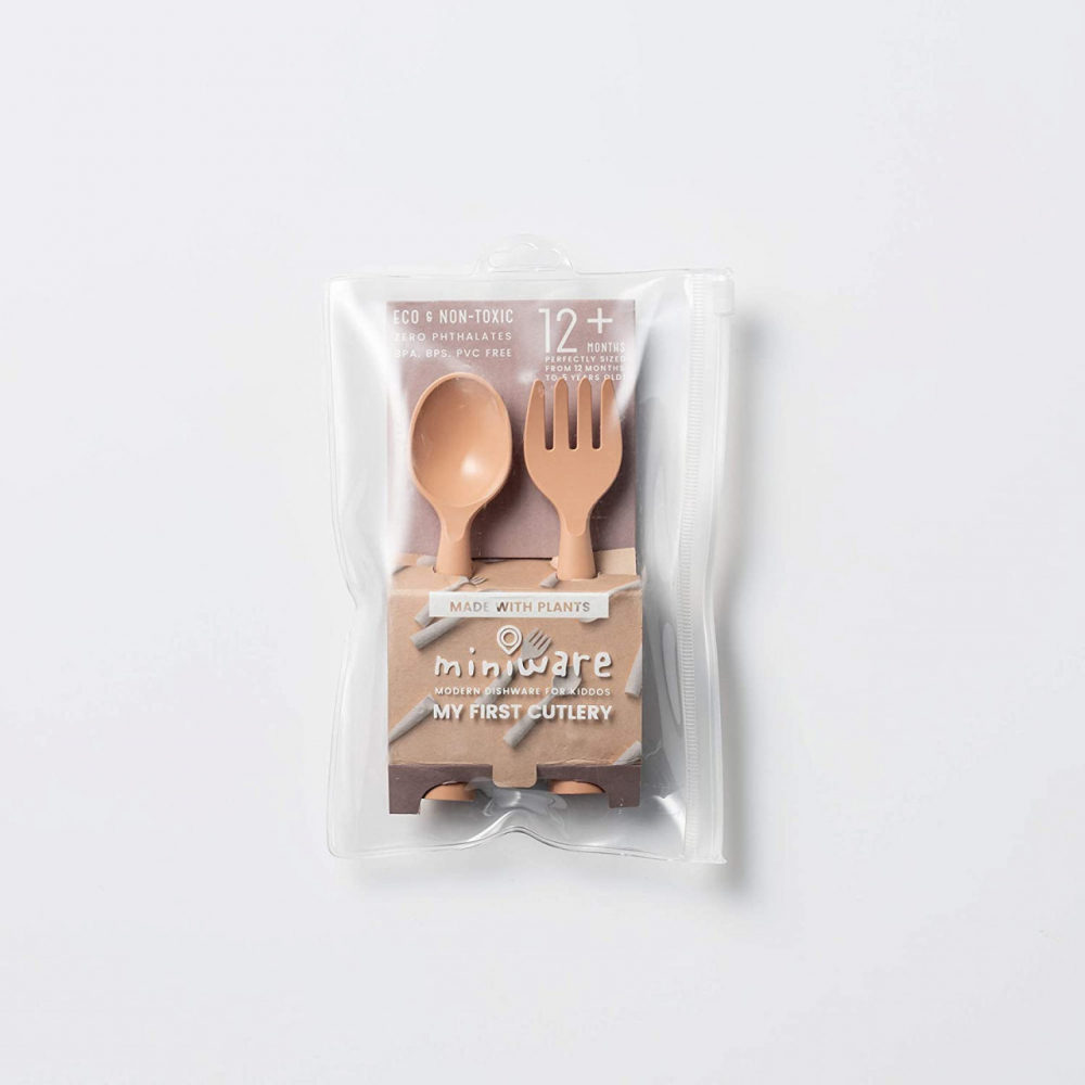 Set de tacamuri bebelusi Miniware My First Cutlery Toffee - 1 | YEO