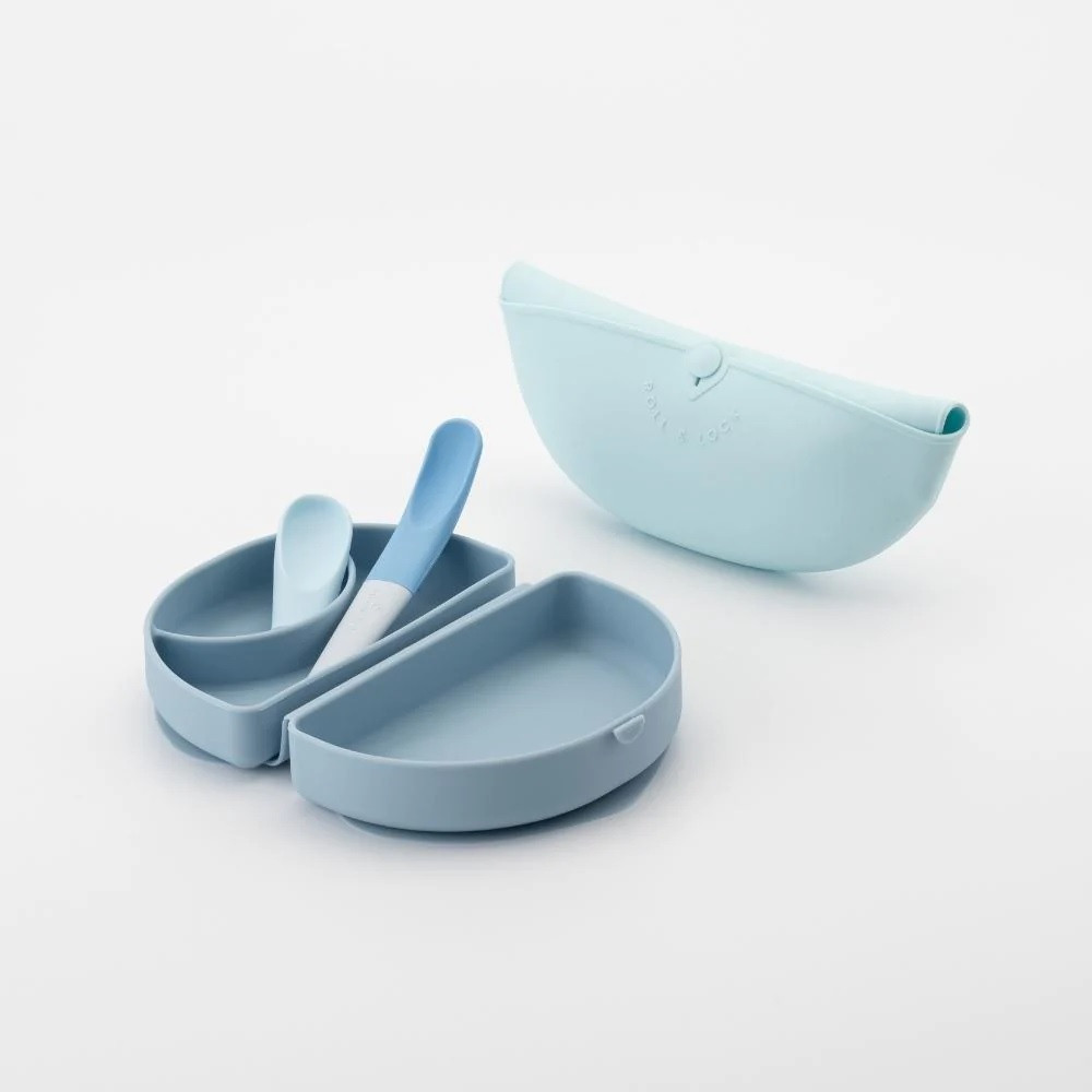 Set diversificare hrana bebelusi Miniware Sili Mini GO 3 piese Blue Banana - 1 | YEO