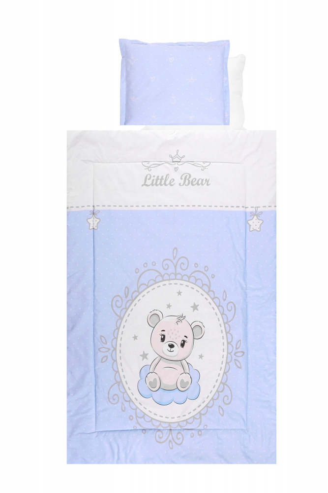 Set lenjerie pat 4 piese bumbac ranforce Little Bear Blue - 2