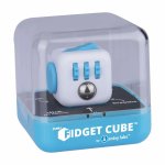 Cub antistres Fidget Cube alb si albastru
