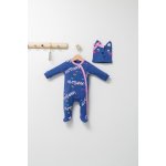 Salopeta cu caciulita pentru bebelusi Tongs baby Colorful autum Albastru 6-9 luni