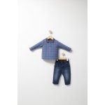 Set 2 piese cu bluzita si pantaloni de blugi Forest pentru baietei Tongs baby Albastru 12-18 luni