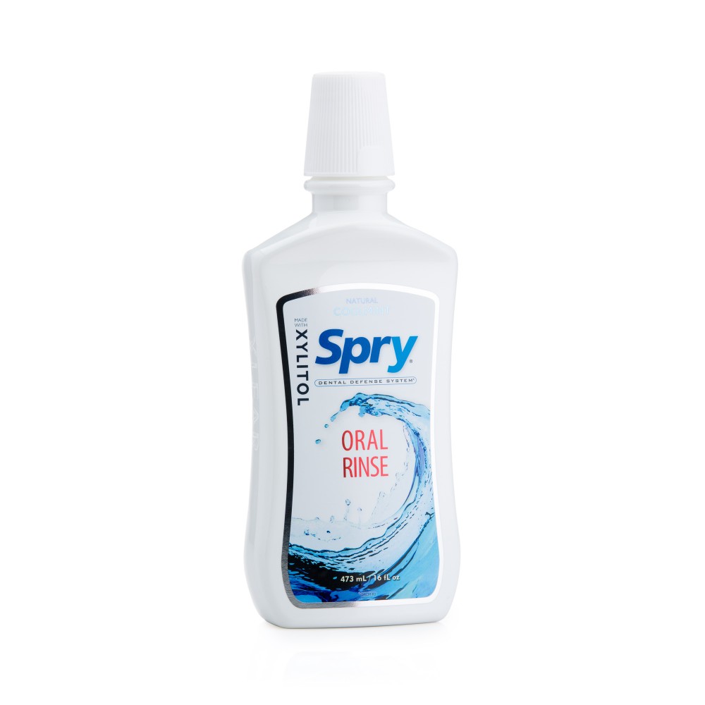 Apa de gura cu xylitol Spry cu alcool aroma cool mint 473 ml - 1 | YEO