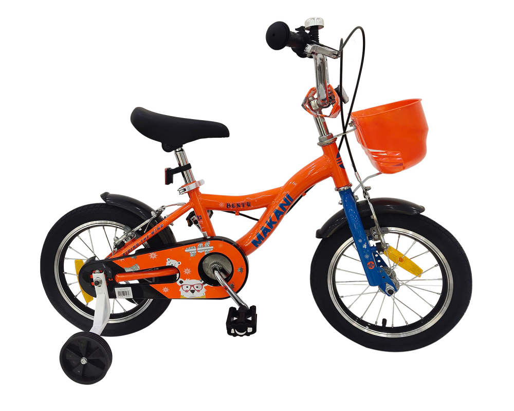 Bicicleta 14 inch cu roti ajutatoare si cosulet frontal Makani Bentu Orange - 2 | YEO