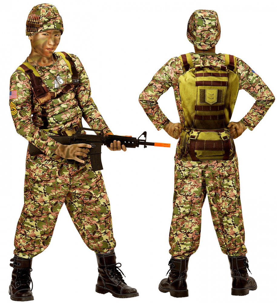 Costum Soldat Camuflaj Copii - 5 - 7 ani / 128 cm