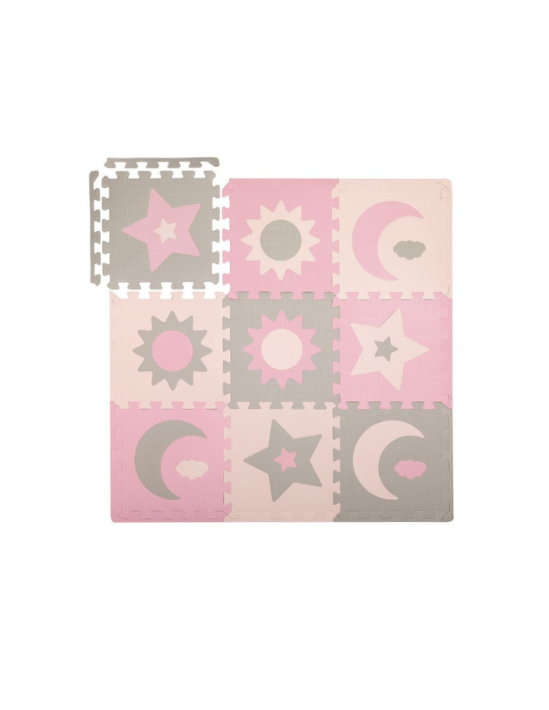 Covoras de joaca puzzle Momi Nebe 93 x 93 cm Pink