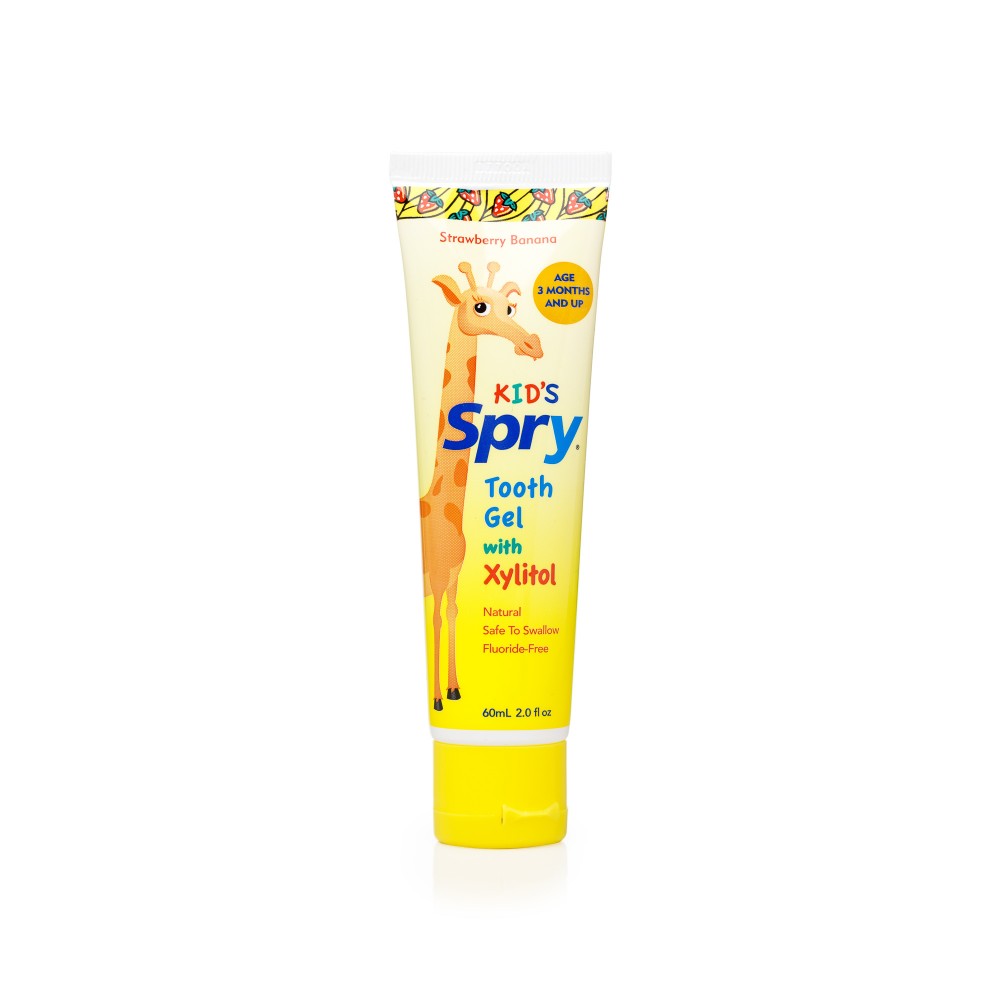 Gel gingiidinti pentru bebelusi cu xylitol Spry aroma capsuni si banane 60 ml - 1 | YEO