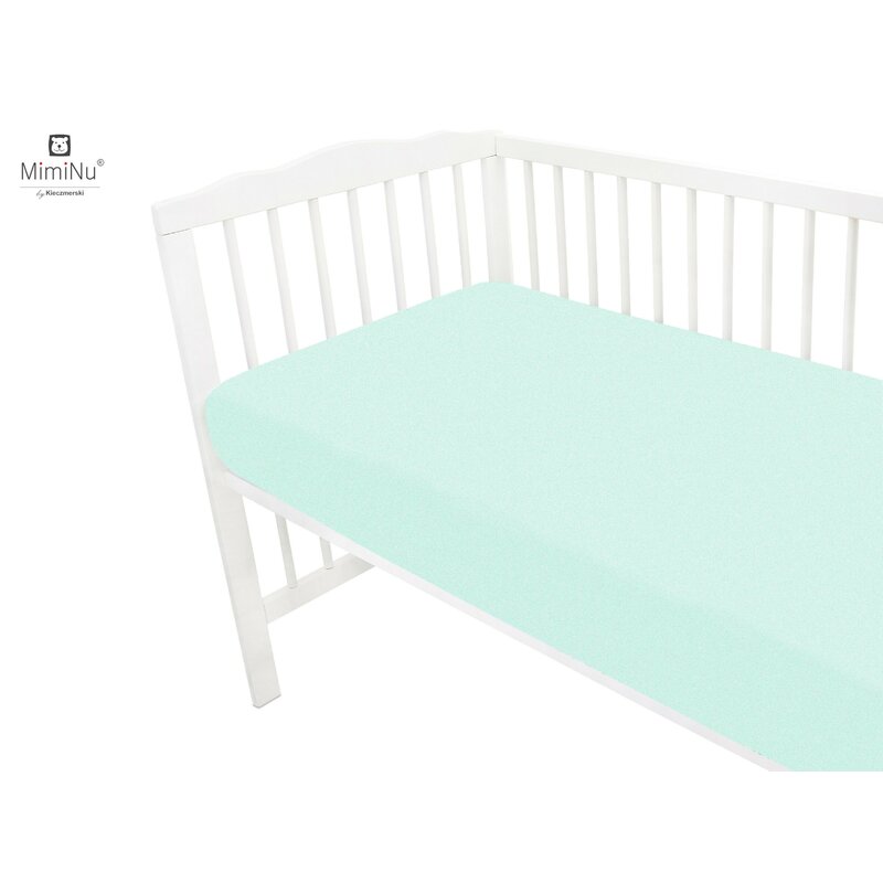 Cearceaf cu elastic MimiNu pentru patut 120X60 cm Cold Mint