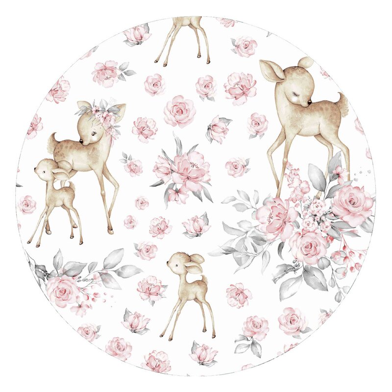 Cearceaf cu elastic MimiNu pentru patut co-sleeper 84.5 x 50.5 cm Sweet Deer Pink - 1