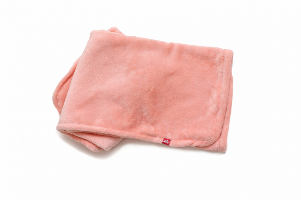 Paturica pufoasa de plus roz KidsDecor din polyester 75x75 cm - 1