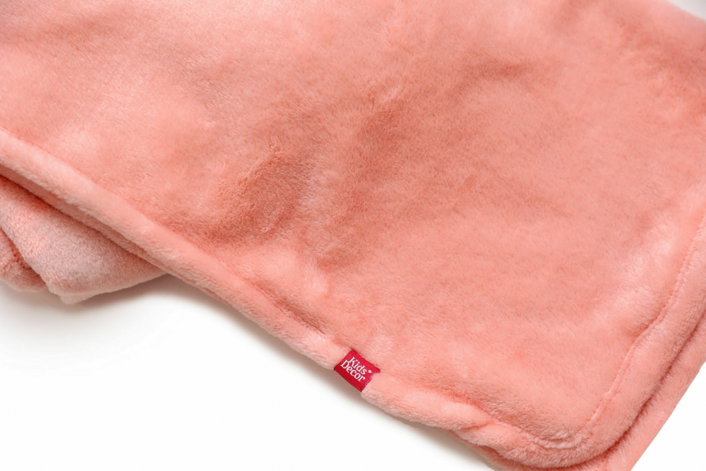 Paturica pufoasa de plus roz KidsDecor din polyester 75x75 cm - 3