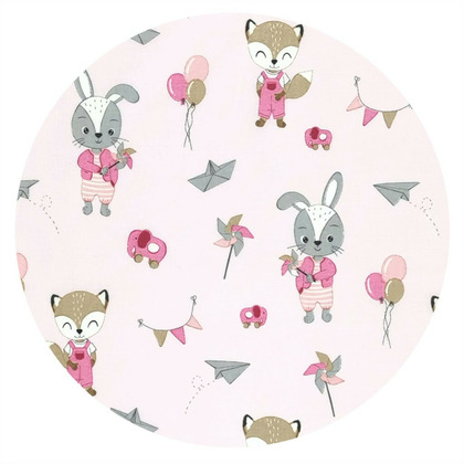 Perna bebelusi Ursulet Qmini multifunctionala 30x23 cm Fox and Rabbit Pink