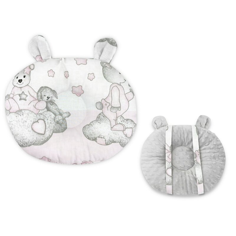 Perna bebelusi Ursulet Qmini multifunctionala 30x23 cm Teddy Bear with Pink Heart