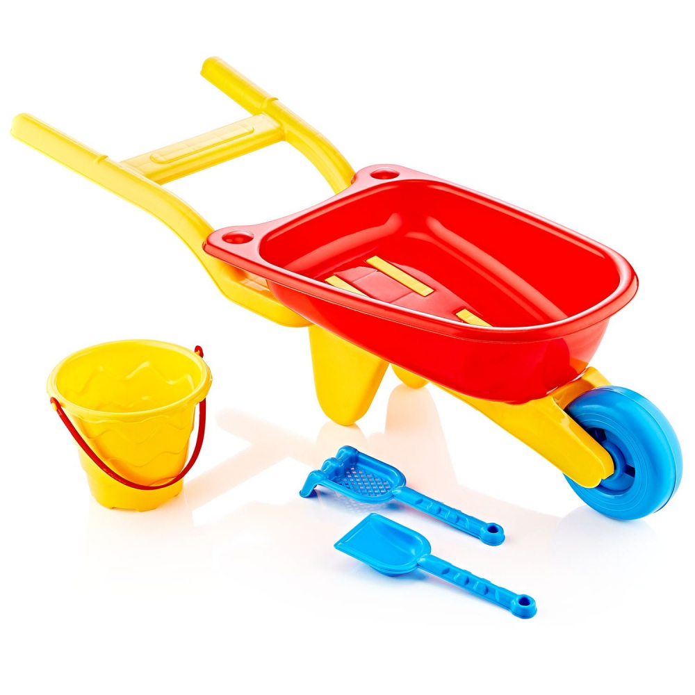 Set roaba mare pentru copii cu 2 accesorii pentru gradinarit Guclu Toys imagine noua responsabilitatesociala.ro