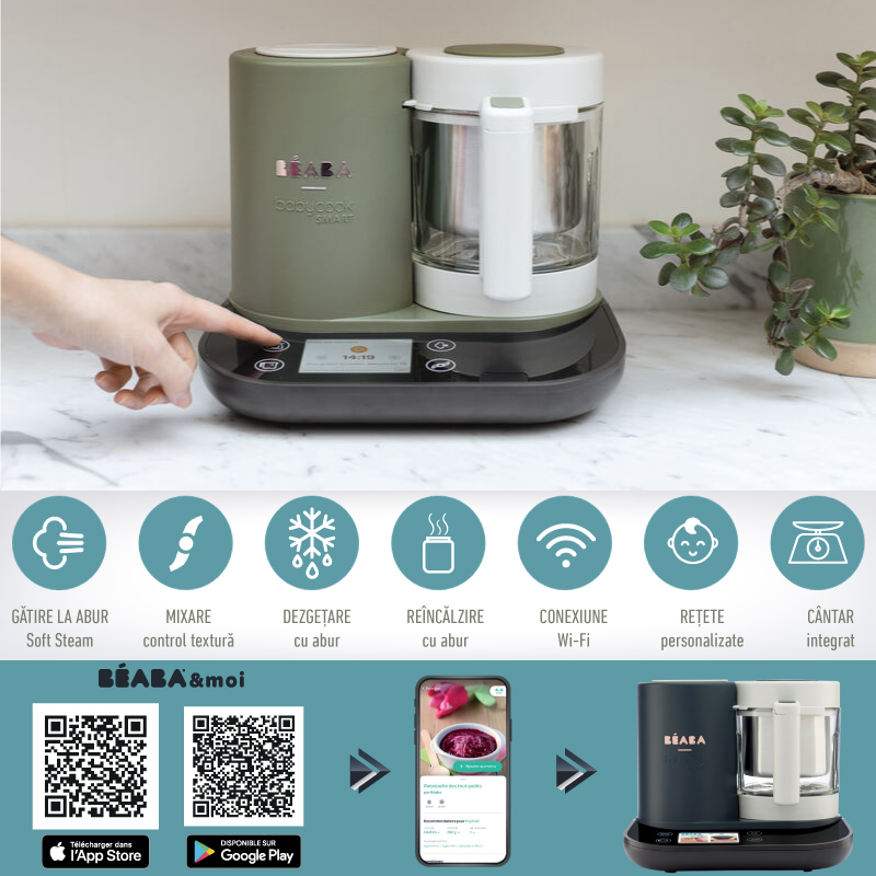 Robot Beaba Babycook Smart + Wi-Fi Grey Green - 3 | YEO