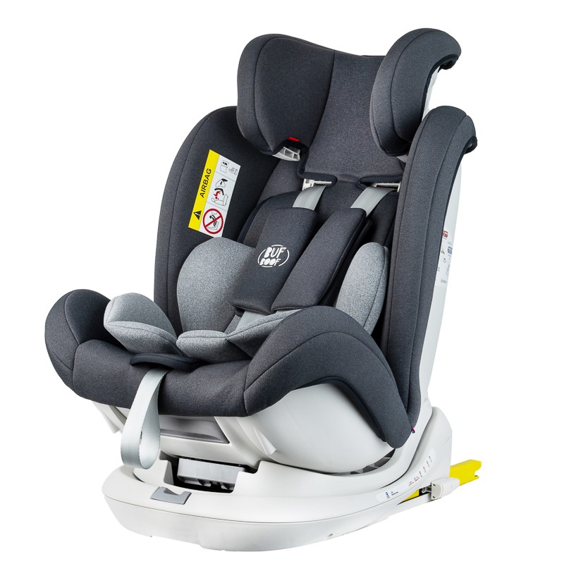 Scaun Auto Sky Deluxe Buf Boof Grey Cu Isofix Cu Pozitie Somn Rotativ 360 Pentru 0-36 Kg