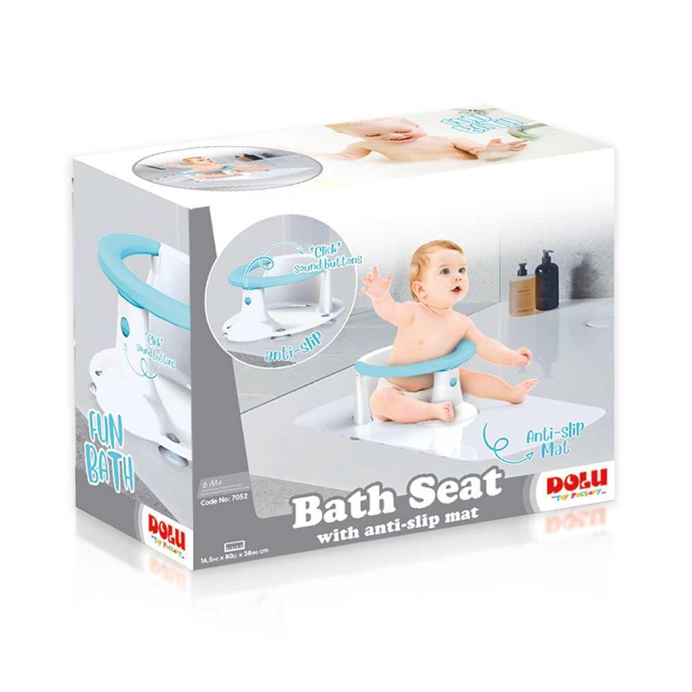 Scaun de baie cu covoras antiderapant albastru