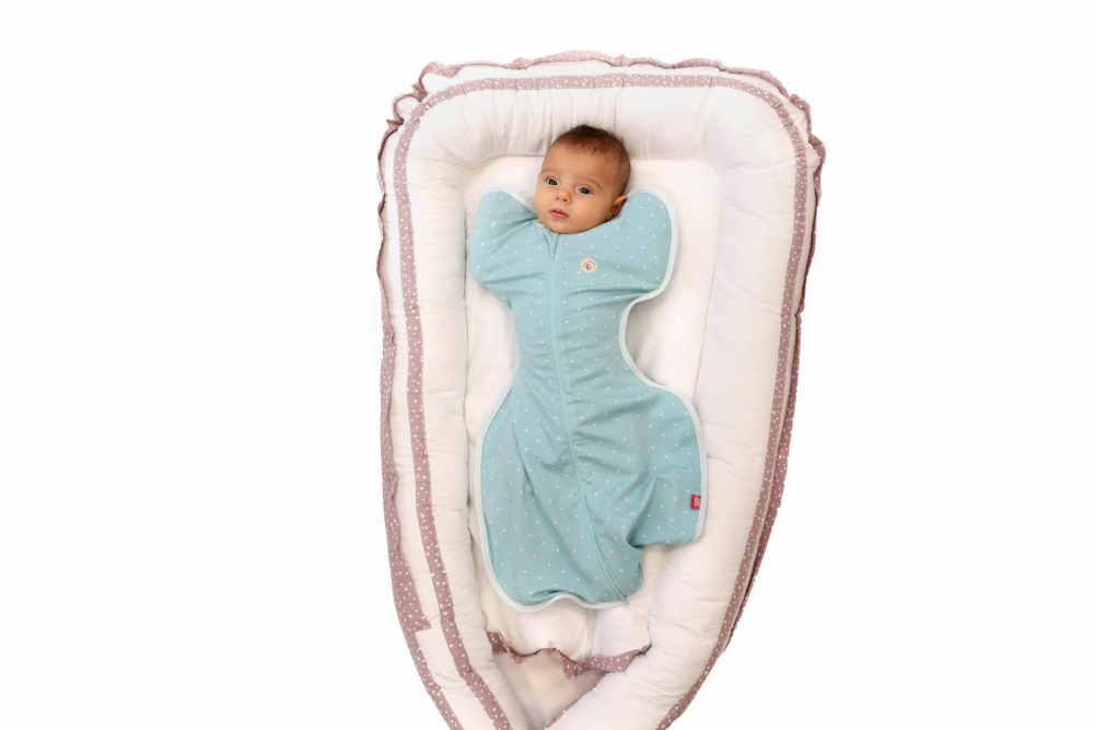 Set 2 saci de dormit swaddle First Sleep Calm Star and Coral Blue pentru nou-nascuti - 5