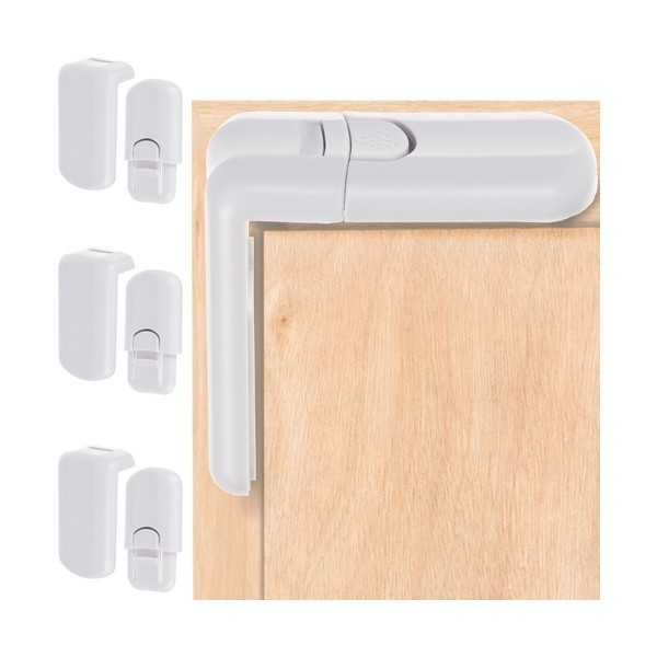 Set 4 sisteme de siguranta Malatec pentru sertare si dulapuri 7.5x4 cm - 1 | YEO