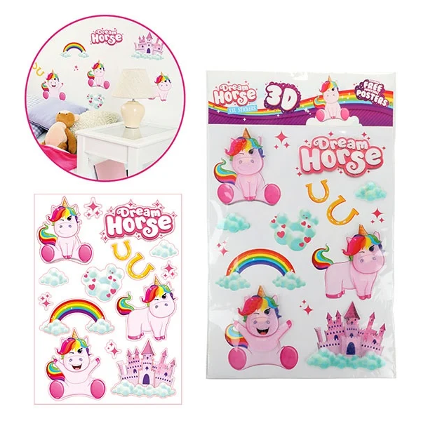 Set stickere perete Toi-Toys 3D Unicorn Dream Horse - 6
