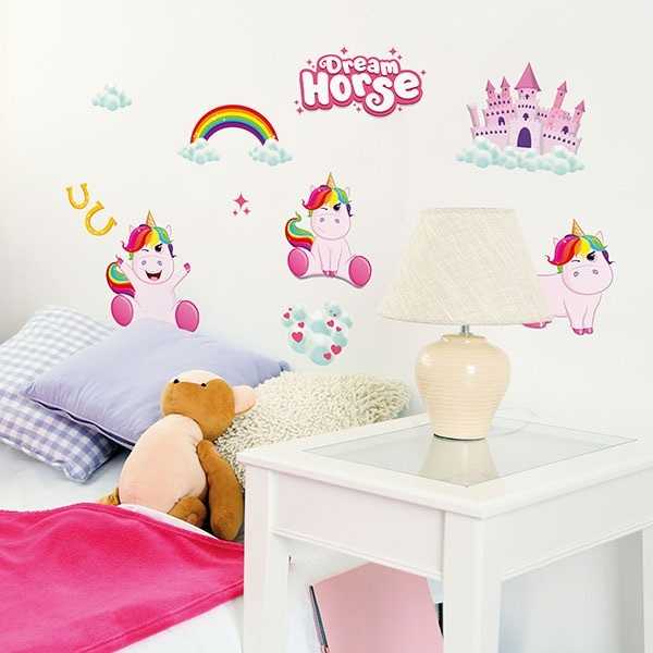 Set stickere perete Toi-Toys 3D Unicorn Dream Horse - 3
