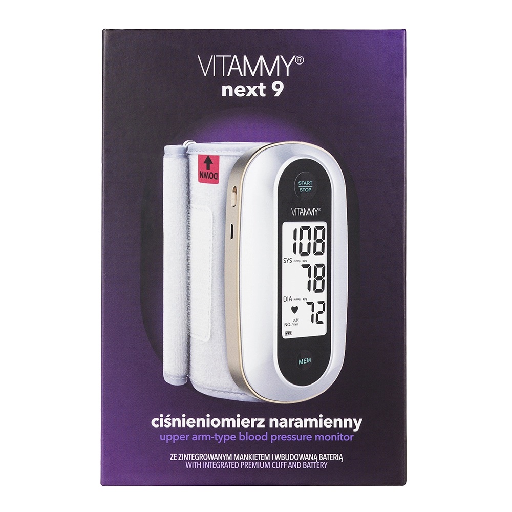 Tensiometru electronic de brat Vitammy Next 9 mufa USB manseta integrata 23-36 cm albauriu - 2 | YEO