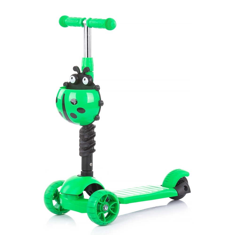 Trotineta 3 in 1 Chipolino Kiddy Evo Lime cu maner, sezut, cos, ghidon reglabil, roti cu lumini, greutate admisa 20 kg - 6