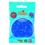 Set 2000 margele Hama Mini in pungulita albastru transparent