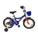 Bicicleta 16 inch cu roti ajutatoare si cosulet frontal Makani Bentu Dark Blue