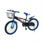 Bicicleta pentru copii cu cosulet cadru metalic 20 inch albastru