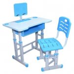 Birou cu scaunel pentru copii reglabile albastru pentru scoala