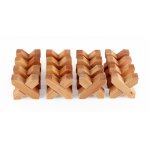 Blocuri din lemn in forma de X set de construit cu 16 piese