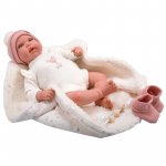 Papusa Reborn bebelus realist care respira Arias Ona 45 cm white/pink