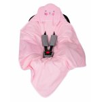 Paturica de infasat cu urechiuse pentru scaun auto Pink Rabbit