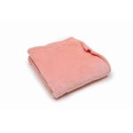Paturica pufoasa de plus roz KidsDecor din polyester 75x75 cm