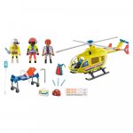 Set constructie Playmobil Elicopter galben de salvare