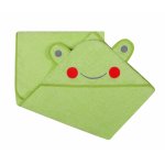 Prosop de baie cu gluga cu urechi din bumbac 80x80 cm Green Frog