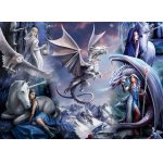 Puzzle Bluebird Anne Stokes silver dragon collage 1500 piese
