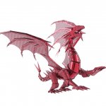 Puzzle 3D Piececool Dragonul Rosu metal 115 piese