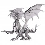 Puzzle 3D Piececool Dragonul argintiu metal 115 piese