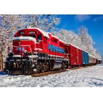 Puzzle Bluebird red train in the snow 1500 piese