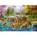 Puzzle Bluebird spring wolf family 1500 piese