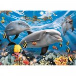 Puzzle Delfini zambitori 60 piese