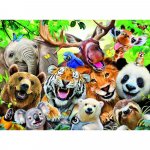 Puzzle Selfie cu animale exotice 300 piese