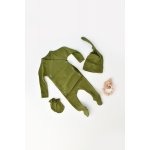 Set 4 piese din bumbac organic si modal Verde Baby Cosy marime 3-6 luni