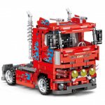 Set de constructie Red Truck Machine back pull 616 piese