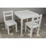 Set masa cu doua scaune Drewex alb pentru copii