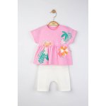 Set tricou de vara cu pantalonasi pentru fetite Tongs baby Roz 6-9 luni